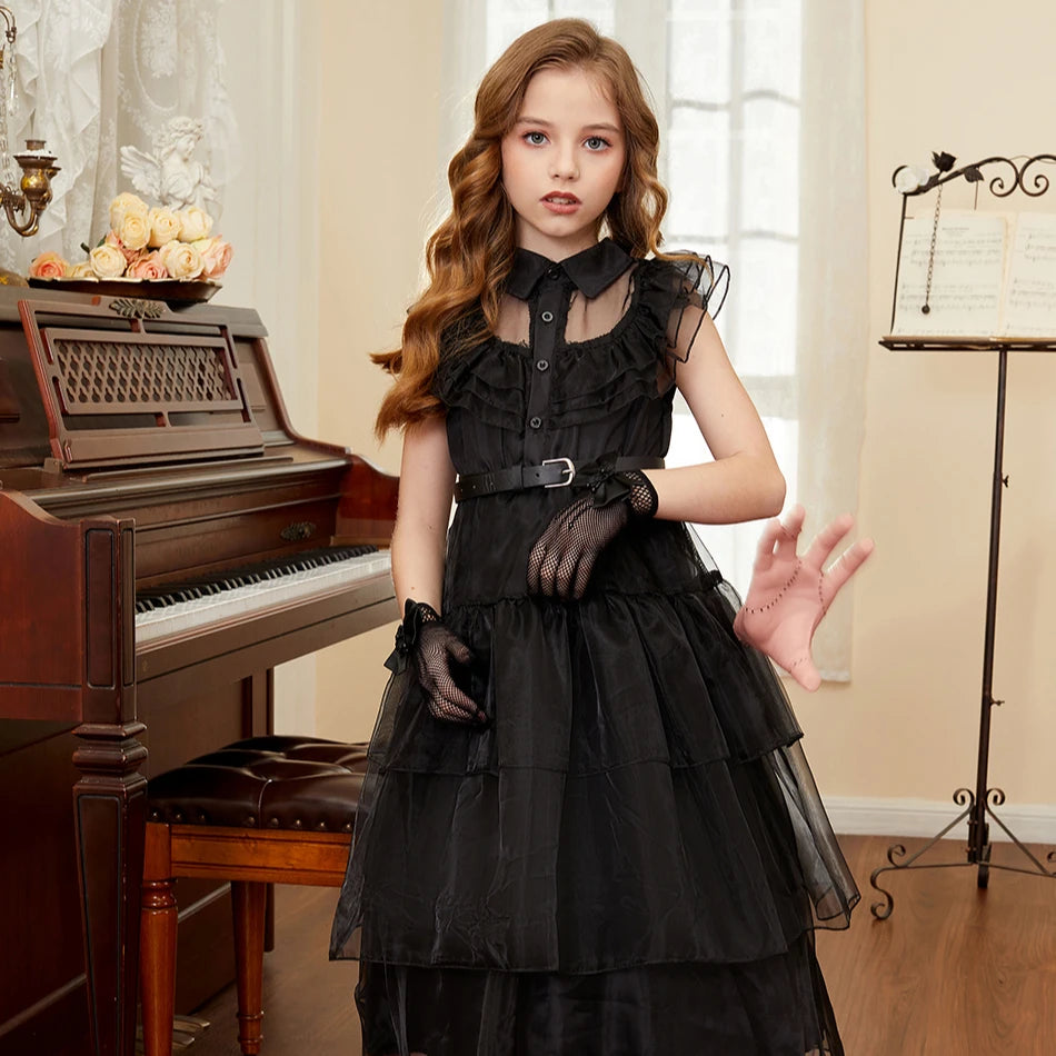 Little Girls Addams Dark Gothic Style GONZALES ONLINE SHOP