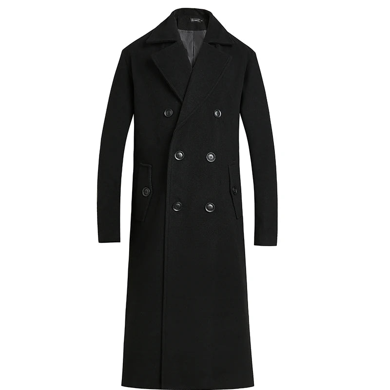 New Fashion Coat Men Wool Coat Winter Warm Solid Long Trench Jacket Breasted Business Casual Overcoat Male Woolen Coat S-4XL GONZALES ONLINE SHOP