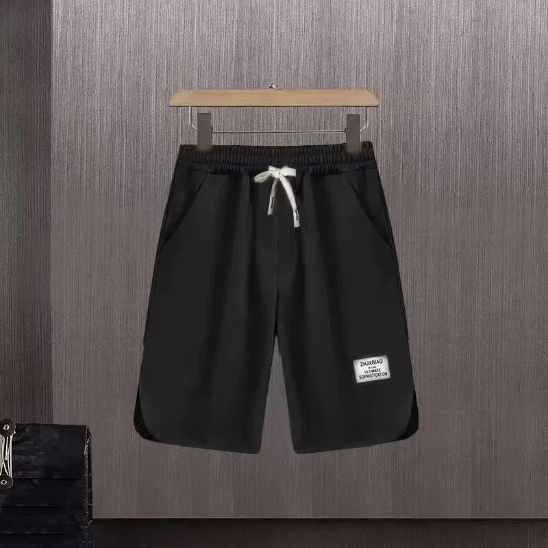 Summer Short-sleeved T-shirt Loose Drawstring Casual Suit Solid Color Men's T-shirt Drawstring Shorts Lazy Trend GONZALES ONLINE SHOP