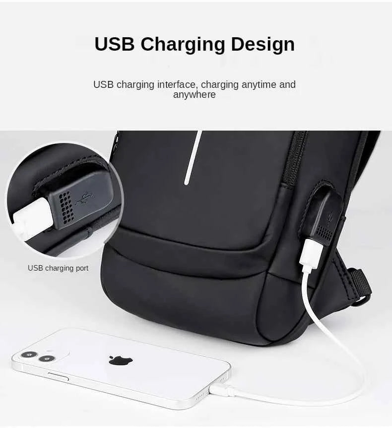 New Brand Designer Men Crossbody Bag PU Leather Classic Anti-Theft Shoulder Bag Chest Bag Multifunctional for Men