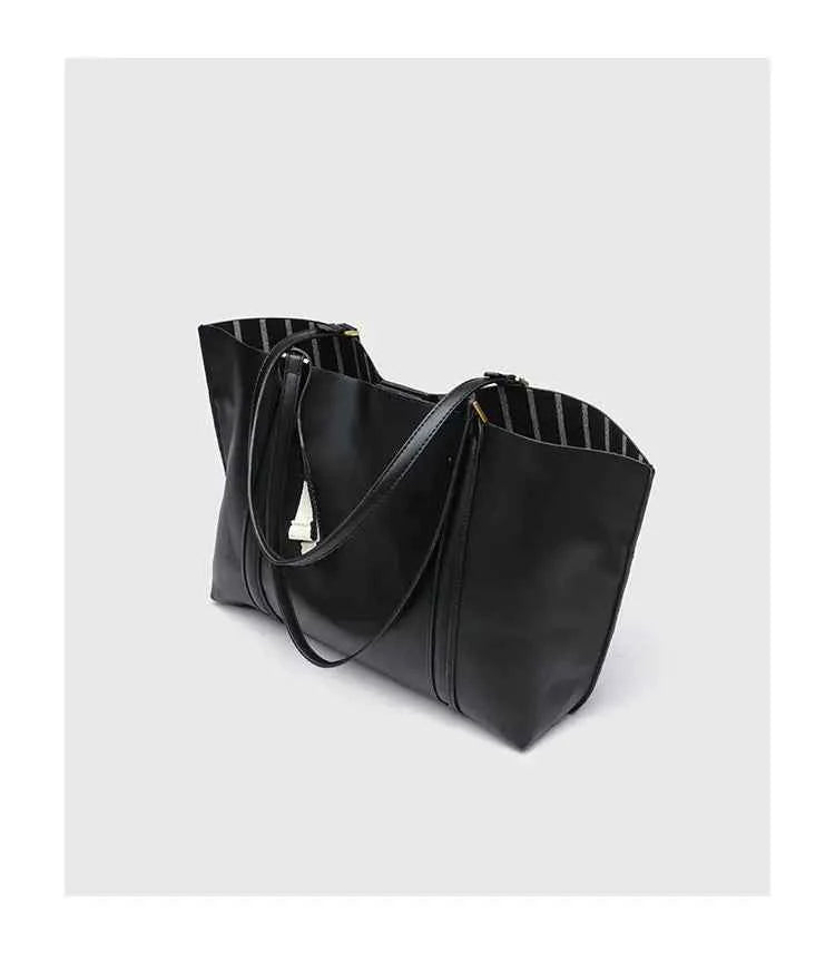 Fashion Minimalist Tote Bag Women Casual Leather Large Capacity Shoulder Bag Ladies High End Commute Shopping Underarm Bags 2025