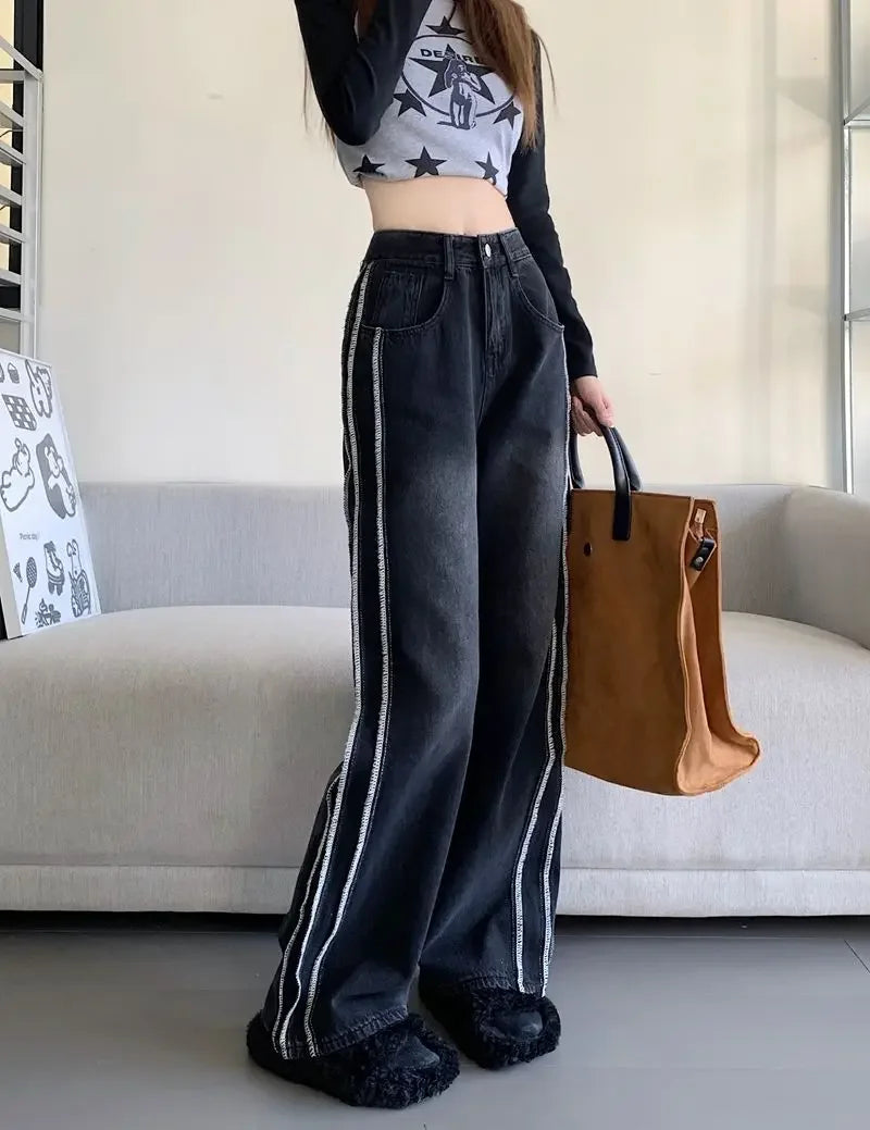 High Waist Shot Trousers Straight Leg Black Pants for Women Cool Fitted Unique 2025 Womens Jeans Korean Style Emo Hippie Cheap R GONZALES ONLINE SHOP