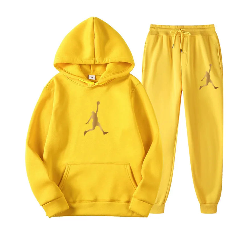 Autumn 2 Piece Set Letter Printed Trend Brand Men Woman Hoodies Sweatshirts Plus Fleece Tops Pullover High-quality Hip Hop Suit GONZALES ONLINE SHOP