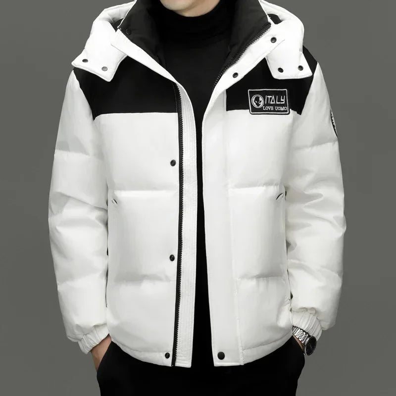 Winter New Down Jacket Men's Thick Warm White Duck Casual Coat Hooded Cold-proof Jack Clothing GONZALES ONLINE SHOP