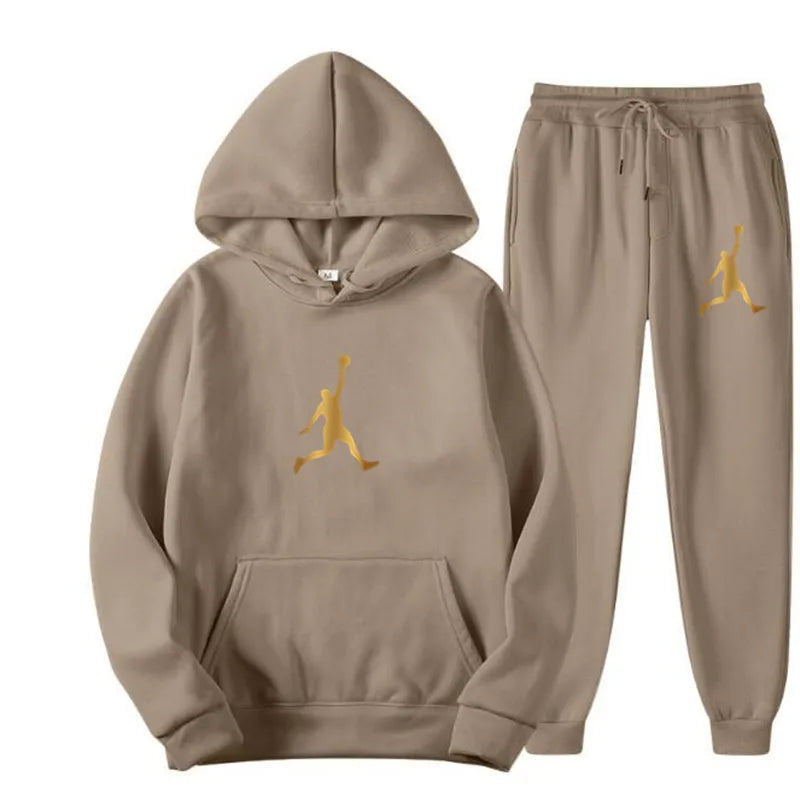 Autumn 2 Piece Set Letter Printed Trend Brand Men Woman Hoodies Sweatshirts Plus Fleece Tops Pullover High-quality Hip Hop Suit GONZALES ONLINE SHOP