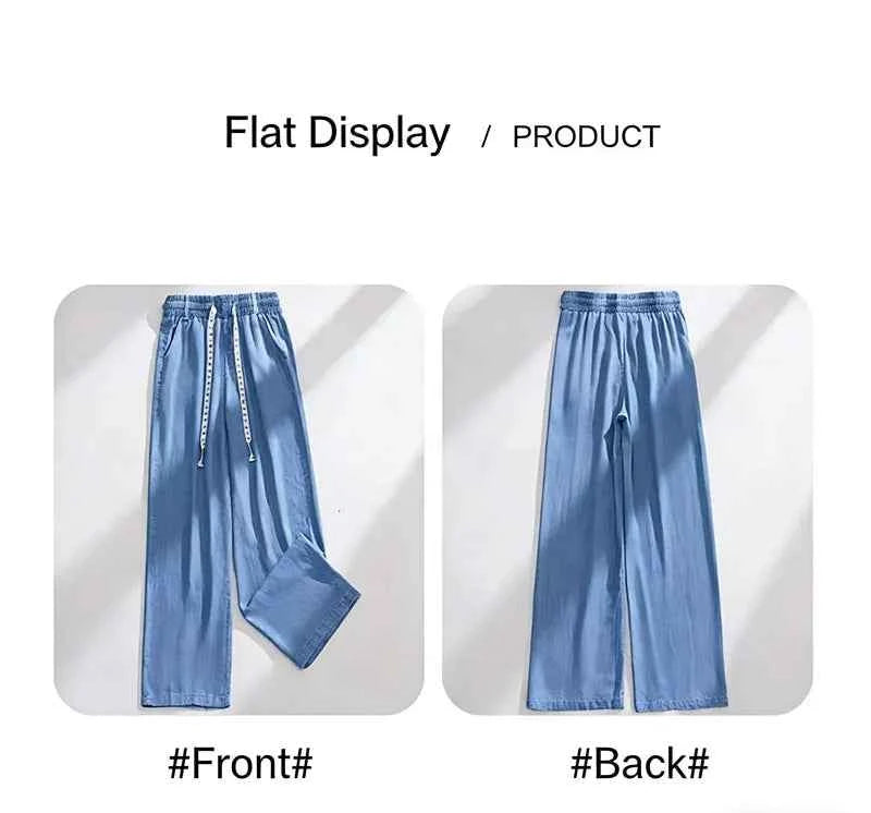 High Waist Straight Leg Denim Jeans Ice Silk Yoga jeans Summer Thin Wide Leg Pants Women's Fashion Comfortable Fit Jeans