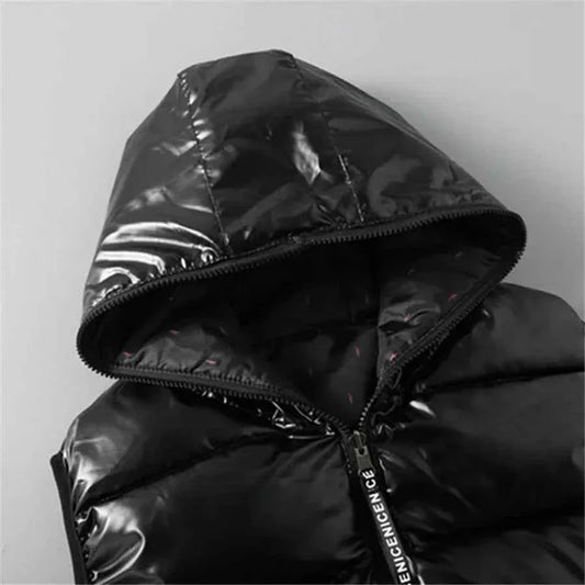 Men's Waterproof Winter Vest - Glossy Hooded Design, Warm and Waterproof - GONZALES ONLINE SHOP