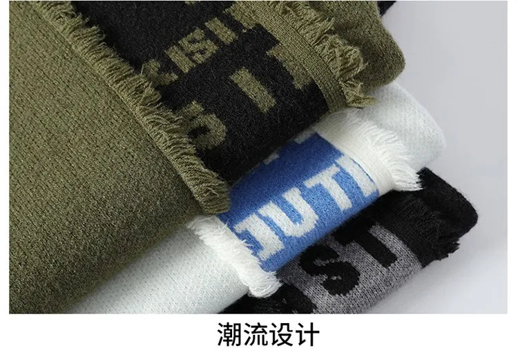 2024 Patchwork Knitted Sweater Trend High Street Autumn Winter Warm Men's Tops Hip-hop Street Clothing Fishing Sports Pullover GONZALES ONLINE SHOP