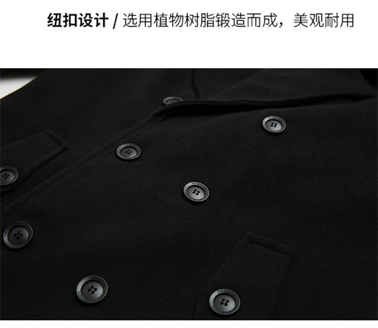 New Fashion Coat Men Wool Coat Winter Warm Solid Long Trench Jacket Breasted Business Casual Overcoat Male Woolen Coat S-4XL GONZALES ONLINE SHOP