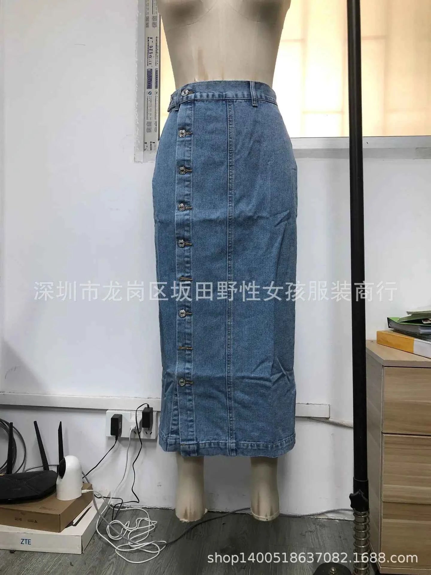Casual High Quality Maxi Denim Skirts For Women Summer 2024 Fashion Black Jeans Dress Long Y2k Skirt Denim