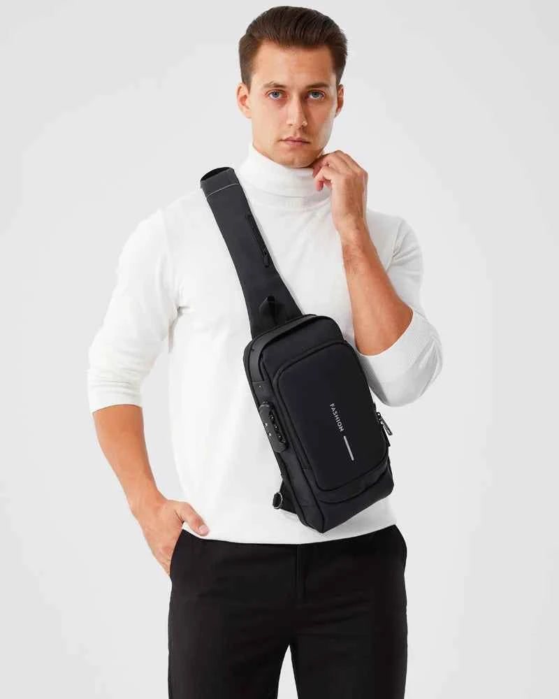 New Brand Designer Men Crossbody Bag PU Leather Classic Anti-Theft Shoulder Bag Chest Bag Multifunctional for Men