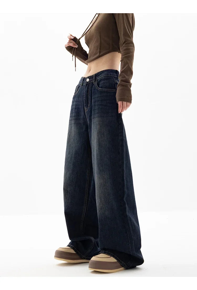 Vintage Baggy High Waist Jeans Women Y2K Wide Leg Oversized Harajuku Popular Fashion Autumn Streetwear Men Jeans Pants GONZALES ONLINE SHOP
