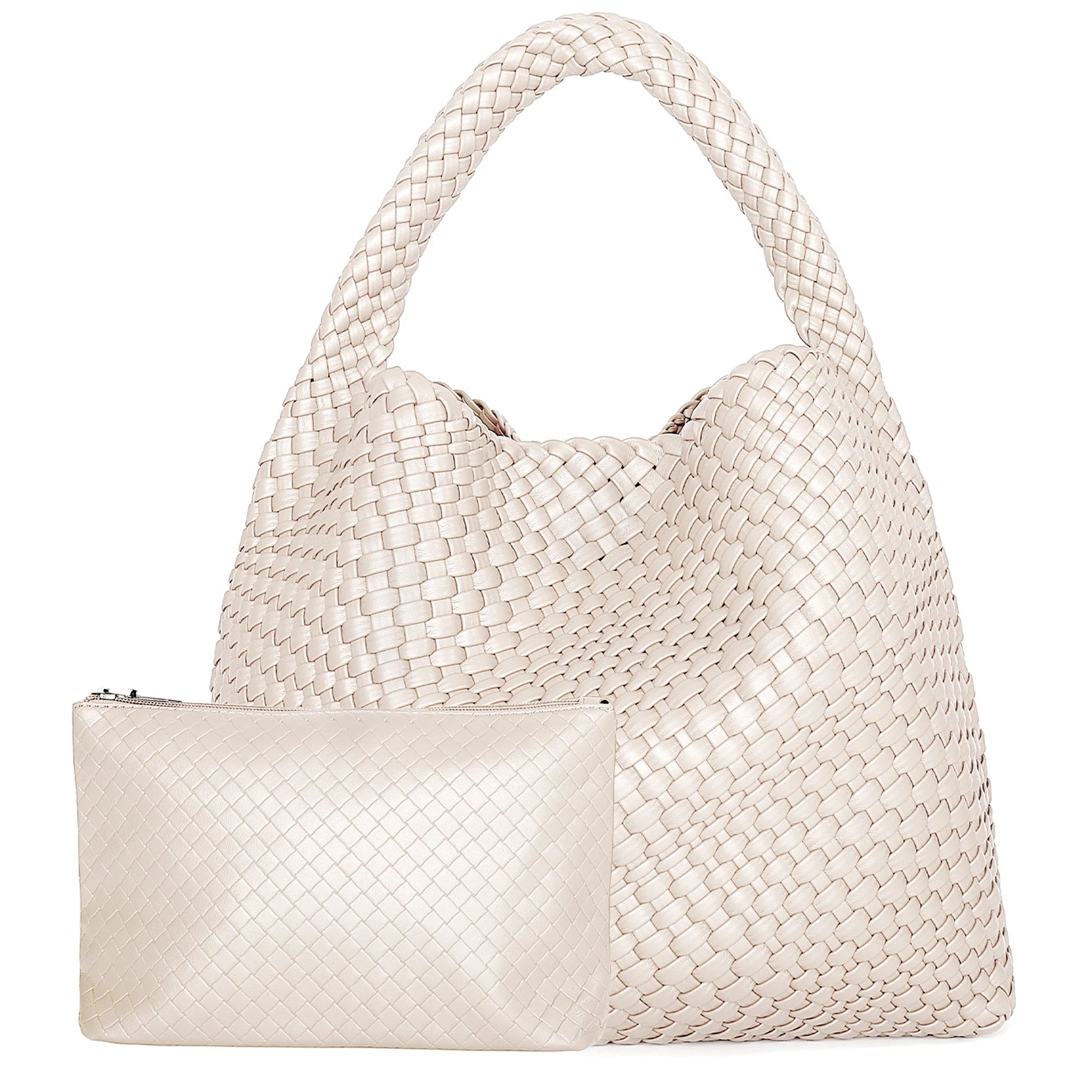 Woven Tote Bag for Women Large Woven Handbag Soft Leather Shoulder Bag Work Shopper Summer Beach Travel Tote Bag with Purse GONZALES ONLINE SHOP