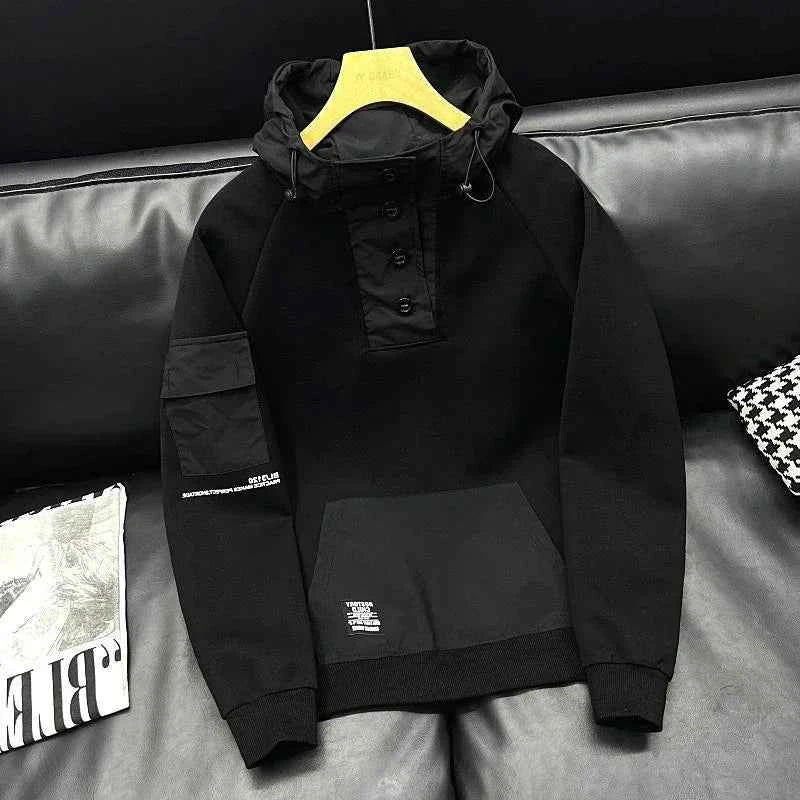 Slim Fit Men's Hooded Sweatshirt Tops Harajuku Fashion Male Hoodie Streetwear Korean Style No Brand Novelty And Simple New In