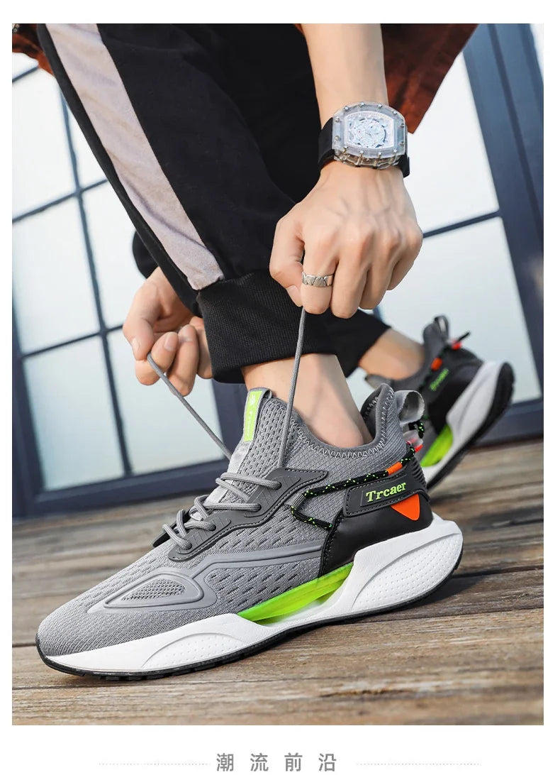 Sneakers Men High-quality Running Shoes with Popcorn Shoe Comfortable Unisex Running Walking Casual Tennis Shoe Breathable Light GONZALES ONLINE SHOP