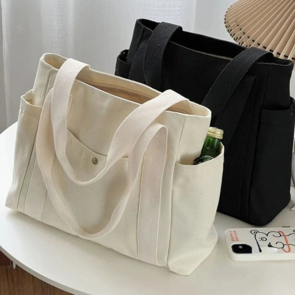 Large Capacity Canvas Tote Bags for Work Commuting Carrying Bag College Style Student Outfit Book Shoulder Bag Shopping Bag GONZALES ONLINE SHOP