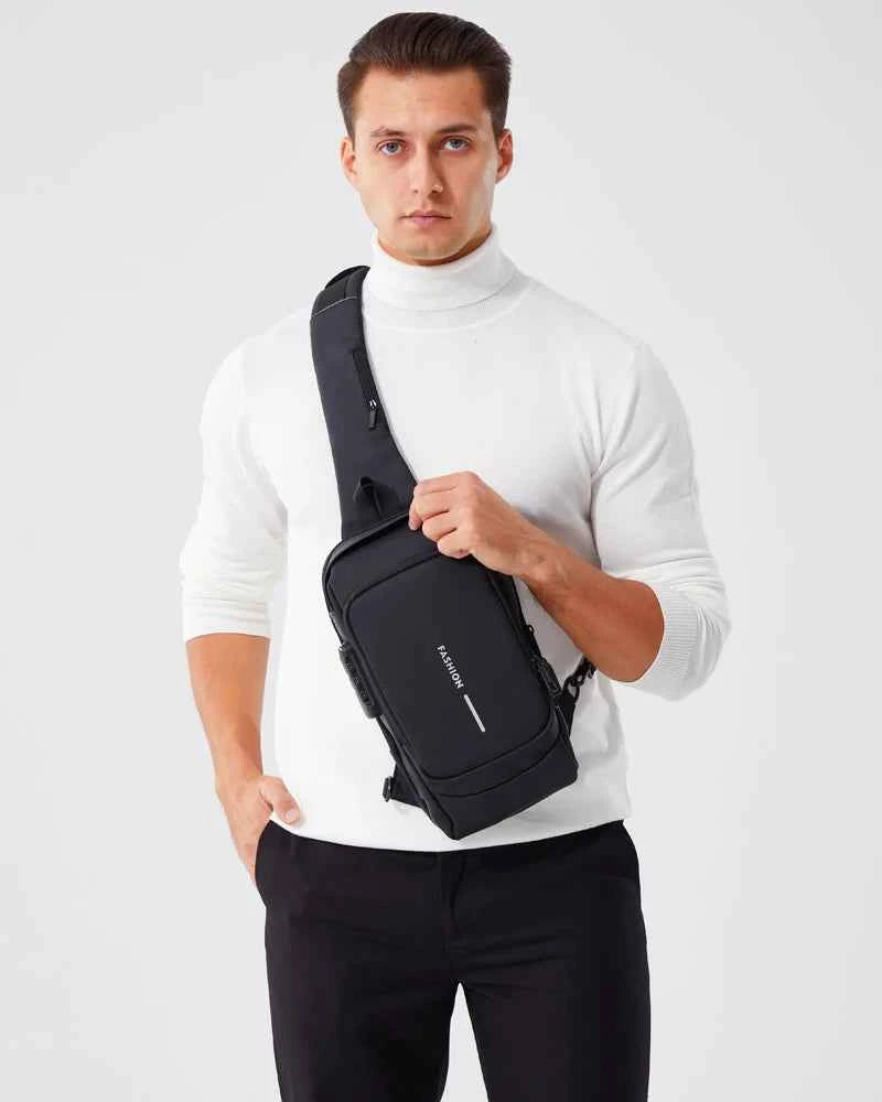 New Brand Designer Men Crossbody Bag PU Leather Classic Anti-Theft Shoulder Bag Chest Bag Multifunctional for Men