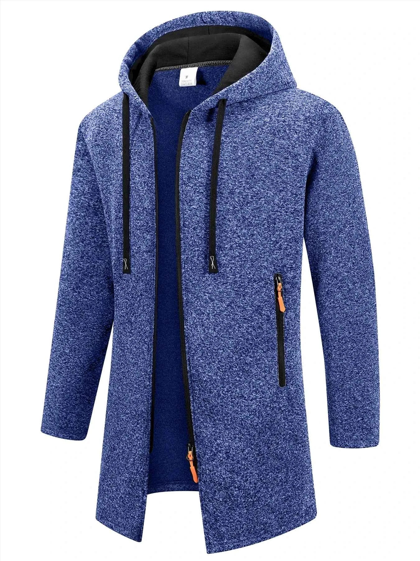 New Streetwear Men's Long Sleeve Sweatshirts for Men Zipper Hooded Oversize Winter Warm Jacket Coat Outdoor Tracksuit Men