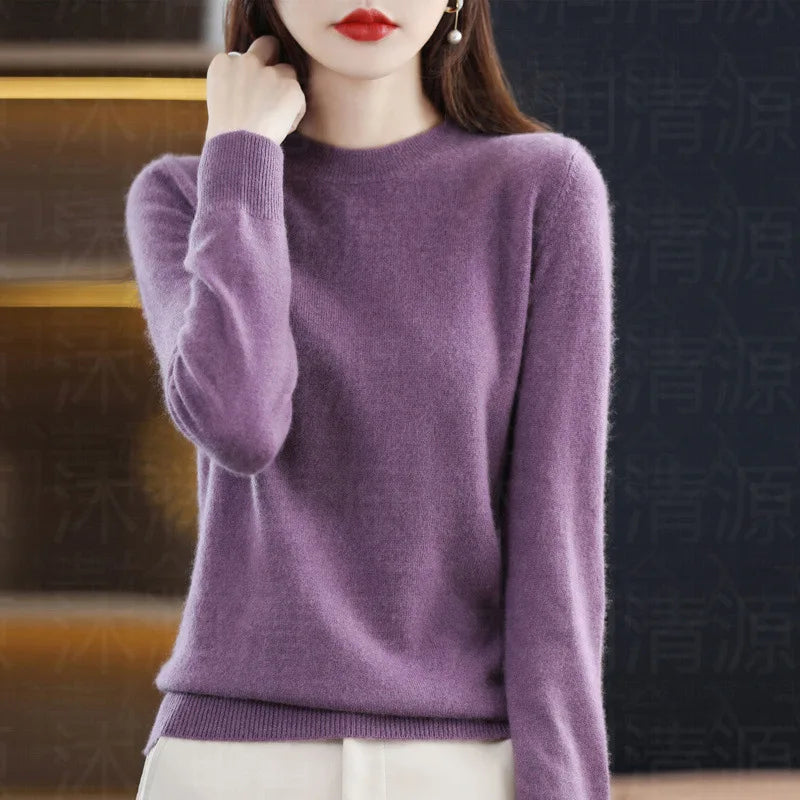 Autumn And Winter Cashmere Sweater Women's Crew Neck Pullover Casual Knitted Top Women's Short Undercoat Fashion 18 Colors GONZALES ONLINE SHOP