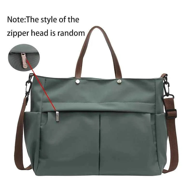 Stylish Nylon Women Tote Bag Shoulder Bag Featuring Two Pockets Large Capacity Commuting Handbag