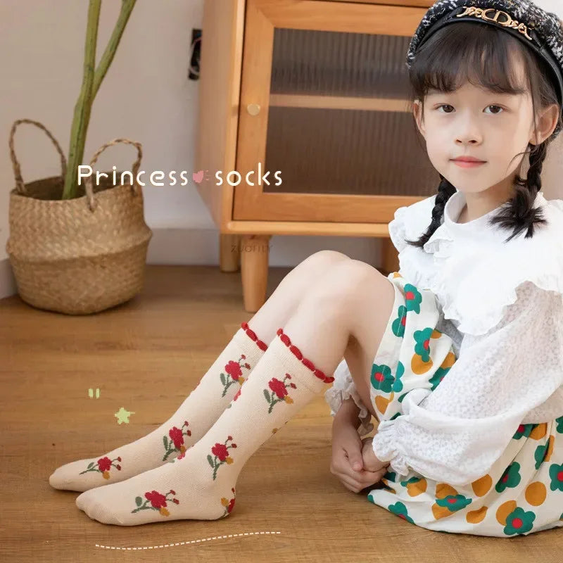 New Infant Baby Girls Boys Soft Cotton Children Socks Kids Knee High Cute Printing Long Sock Candy Color Toddler Newborn Socken GONZALES ONLINE SHOP