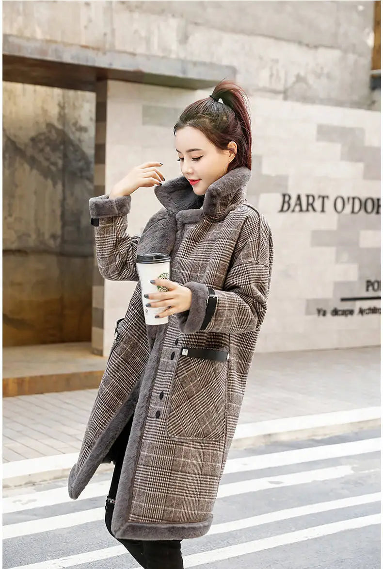 Coat Loose Women Woolen s Elegant Female Korean Chic Casual Long Fashion Warm Overcoat GONZALES ONLINE SHOP