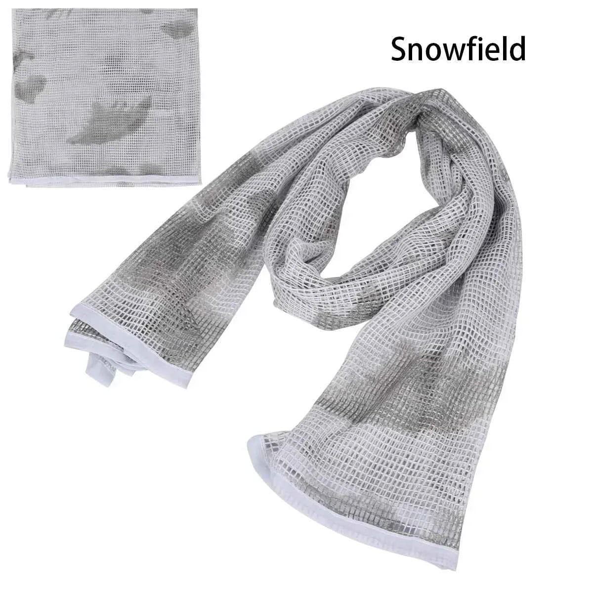 Camouflage Netting Scarf Sniper Veil Camo Mesh Face Scarf Veil Shemagh Head Wrap for Outdoor Camping Hiking Hunting Scarves