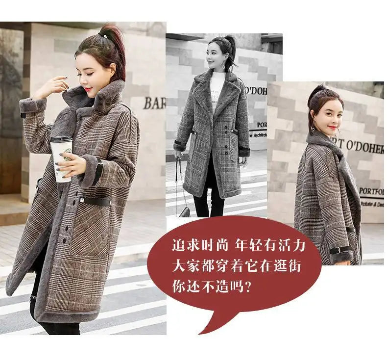 Coat Loose Women Woolen s Elegant Female Korean Chic Casual Long Fashion Warm Overcoat GONZALES ONLINE SHOP
