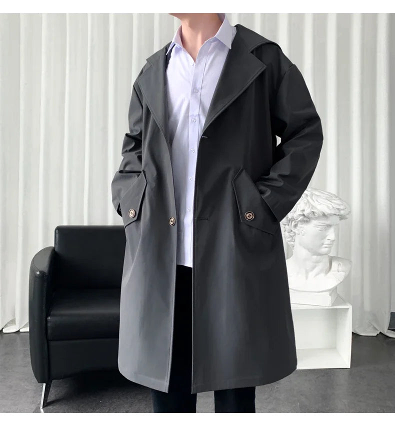 Long Mens Trench Coat British Style Overcoat Outwear Windbreakers S-3XL GONZALES ONLINE SHOP