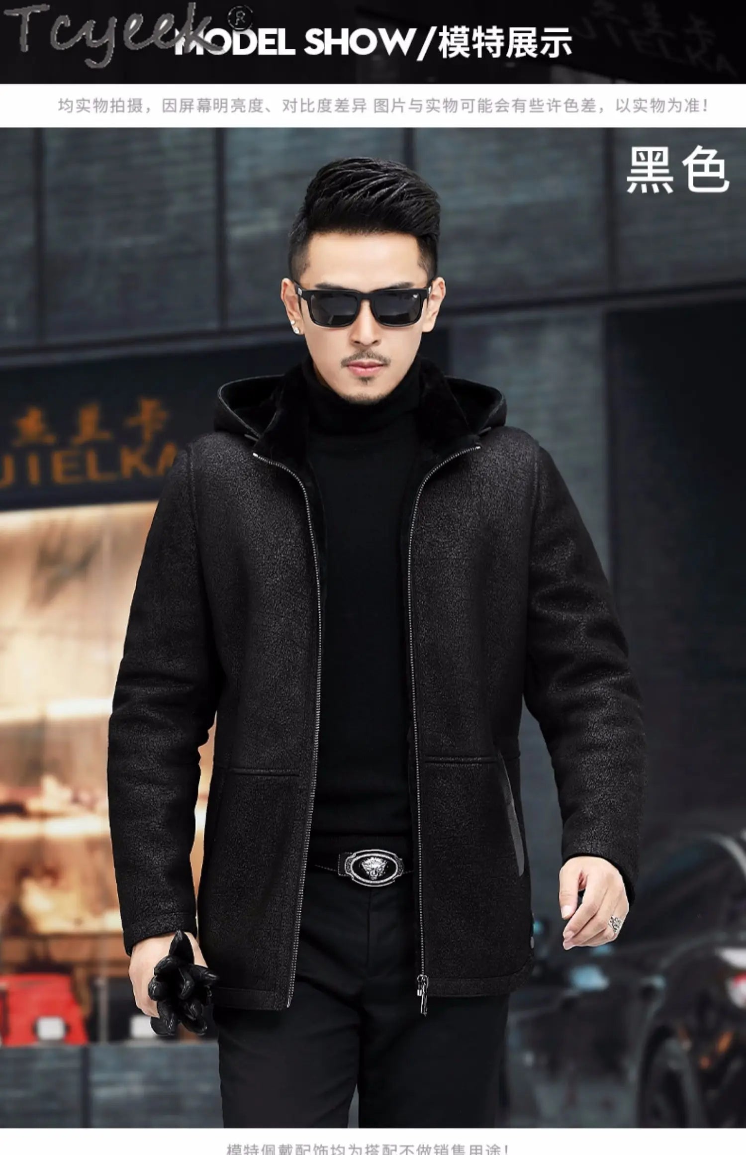 Tcyeek Natural Fur Jackets Winter Jacket for Men Thickened Genuine Leather Jacket Men Fashion Real Sheepskin Fur Coat Male Black GONZALES ONLINE SHOP