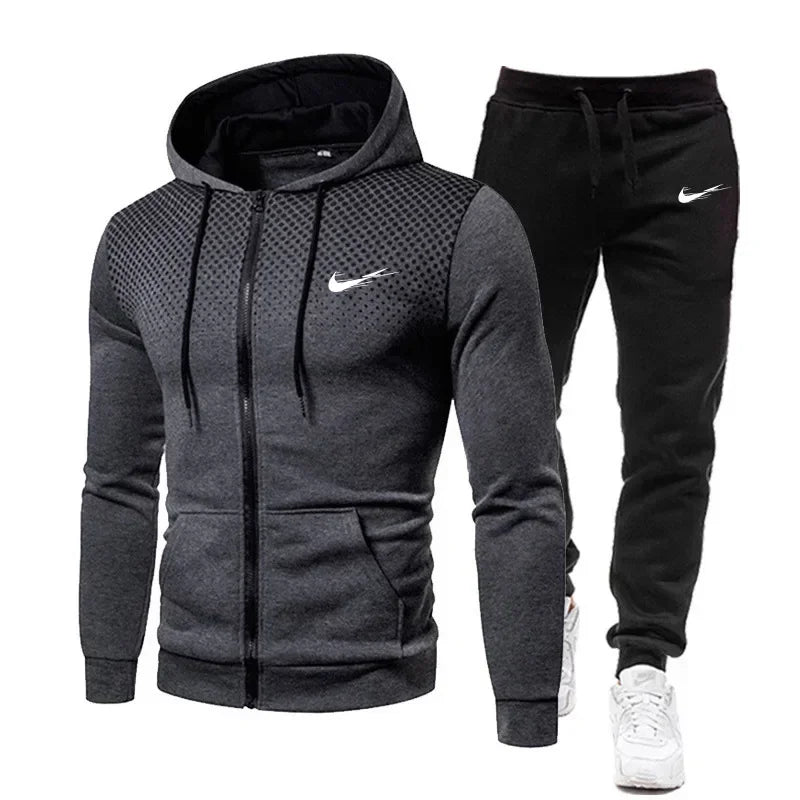 2024 Fashion Sportswear Plus Pants Sweatshirts Fleece Zipper Two Size Men's Set Hoodie FW22 Tracksuit Piece S-3XL GONZALES ONLINE SHOP