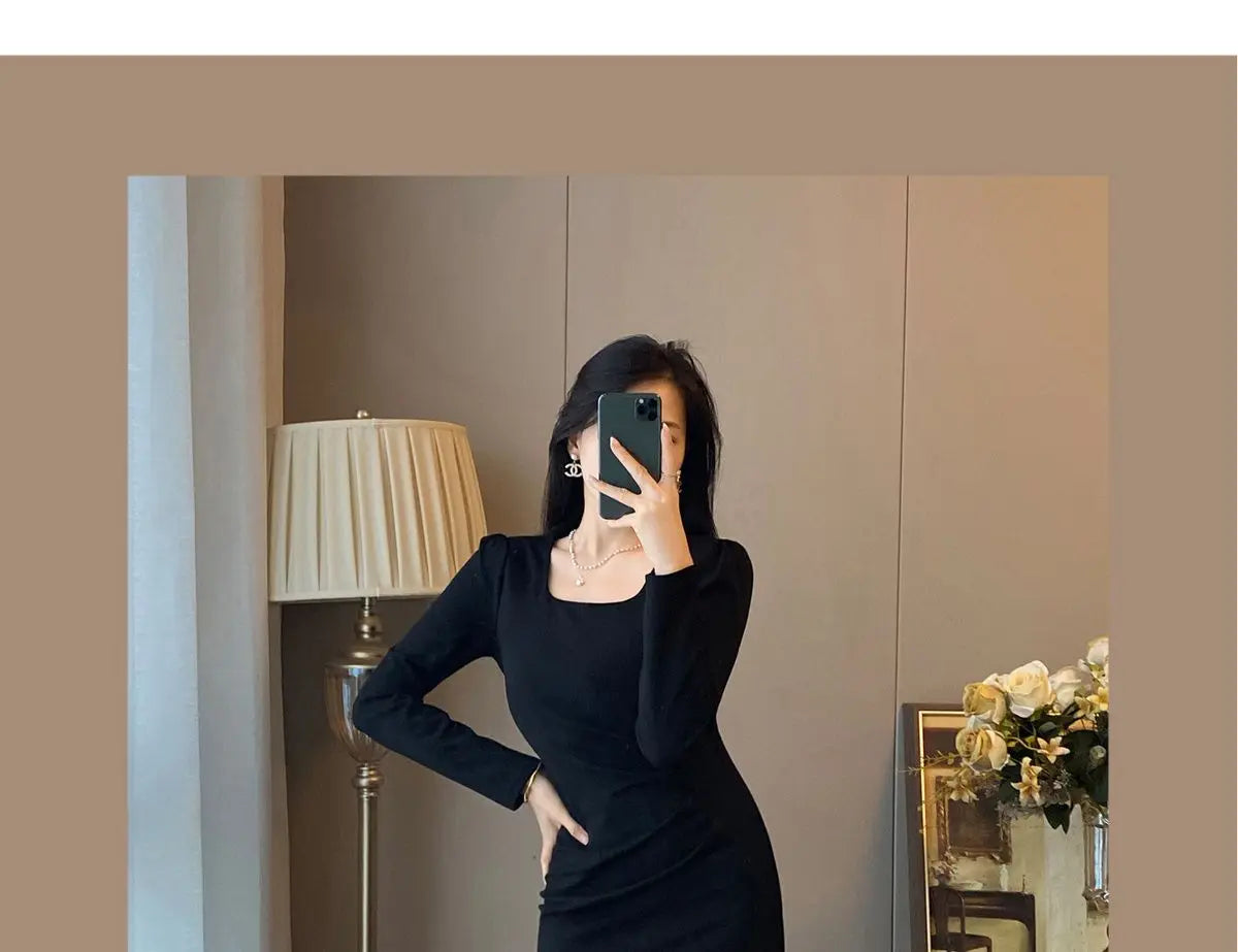 2024 Autumn New Women's Clothing Matching Sets French Graceful Slim Coat Black Mermaid Dress Suit Lady Jacket Dresses Outfits GONZALES ONLINE SHOP