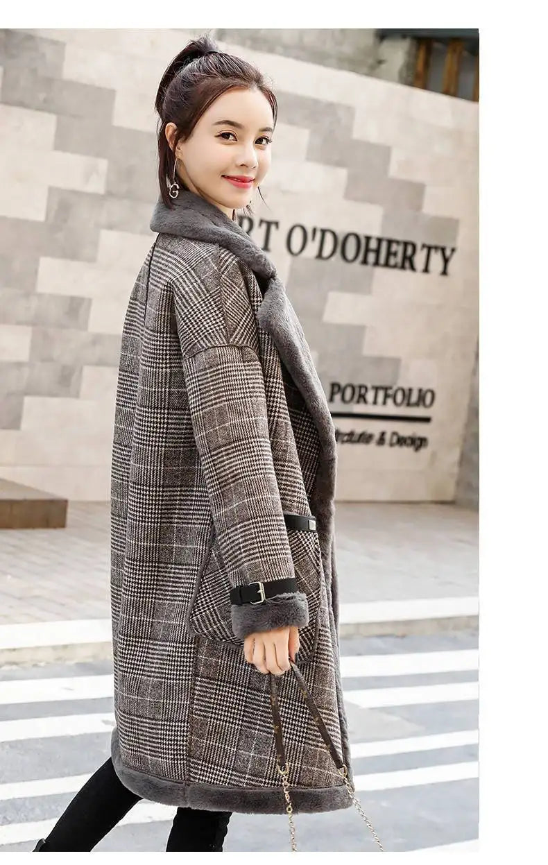 Coat Loose Women Woolen s Elegant Female Korean Chic Casual Long Fashion Warm Overcoat GONZALES ONLINE SHOP