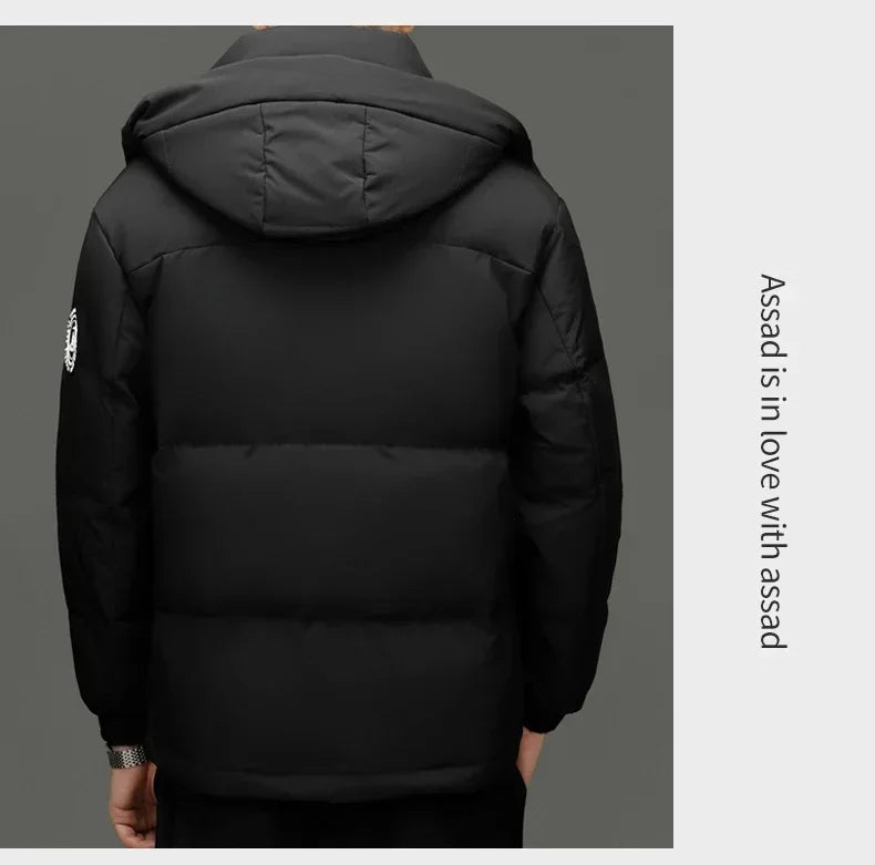 Winter New Down Jacket Men's Thick Warm White Duck Casual Coat Hooded Cold-proof Jack Clothing GONZALES ONLINE SHOP