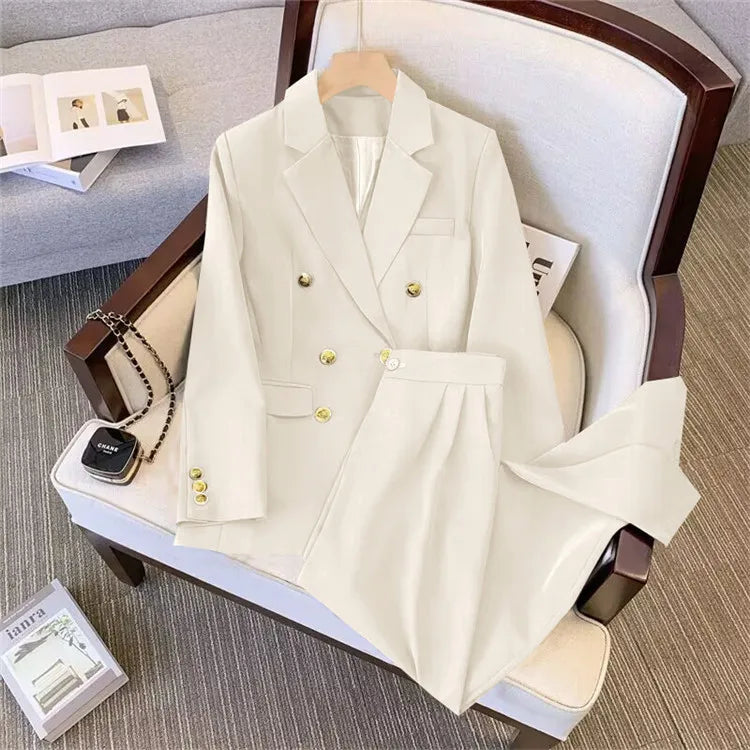 Women's Fashion Spring Autumn Jacket Chic Elegant Casual Sports Female Suit Coat Korean Jacket Women Blazers Outerwear pant GONZALES ONLINE SHOP