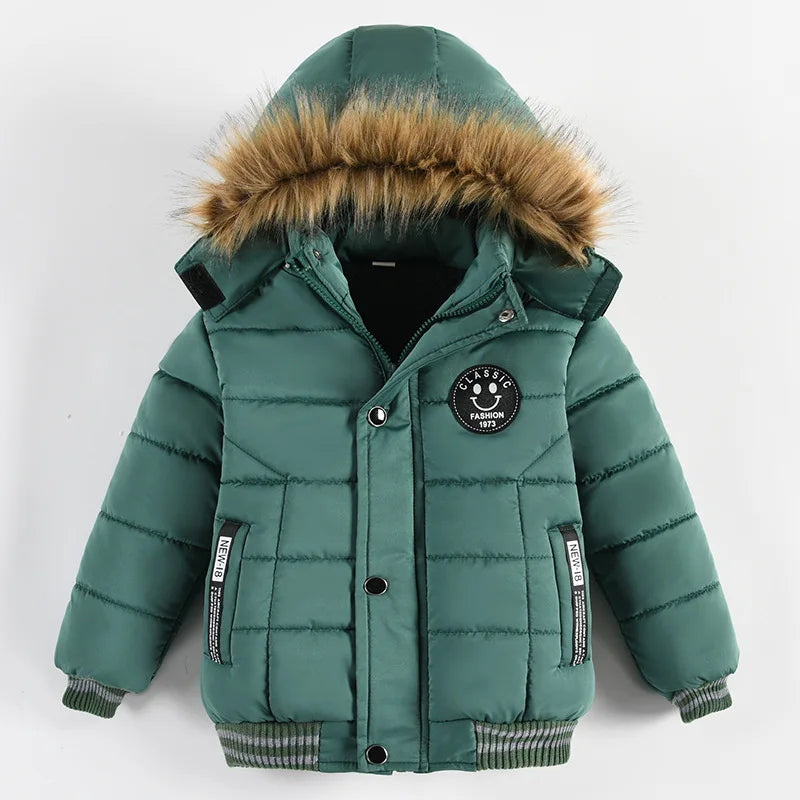 1 2 3 4 5 Years Winter Baby Boys Jacket Classic Keep Warm Fashion Girls Coat Hooded Zipper Outerwear Birthday Gift Kids Clothes GONZALES ONLINE SHOP