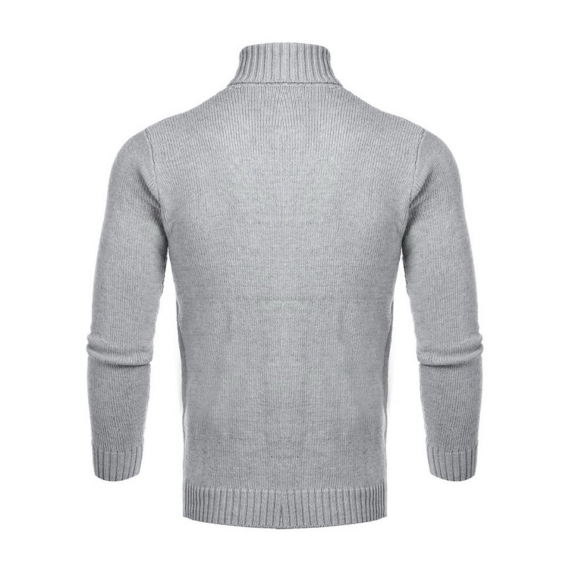 Autumn Winter Men's Warm Sweater Long Sleeve Turtleneck Sweater Retro Knitted Sweater Pullover Sweater GONZALES ONLINE SHOP