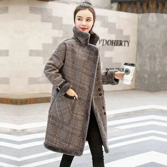 Coat Loose Women Woolen s Elegant Female Korean Chic Casual Long Fashion Warm Overcoat GONZALES ONLINE SHOP