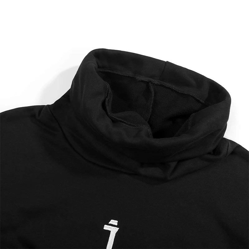 Unisex High Street Spring High Necked Avant-Garde Hoodie Casual Pile Up Collar Solid Color Pullover Men's clothing Sweatshirt GONZALES ONLINE SHOP