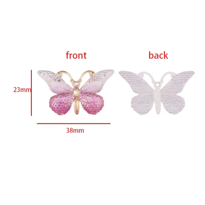 10PCS Butterfly Resin Charms Animal Drop Pendants Charms for Keychain Bracelet Jewelry Making Supplies Diy Hair Jewelry Flatback GONZALES ONLINE SHOP