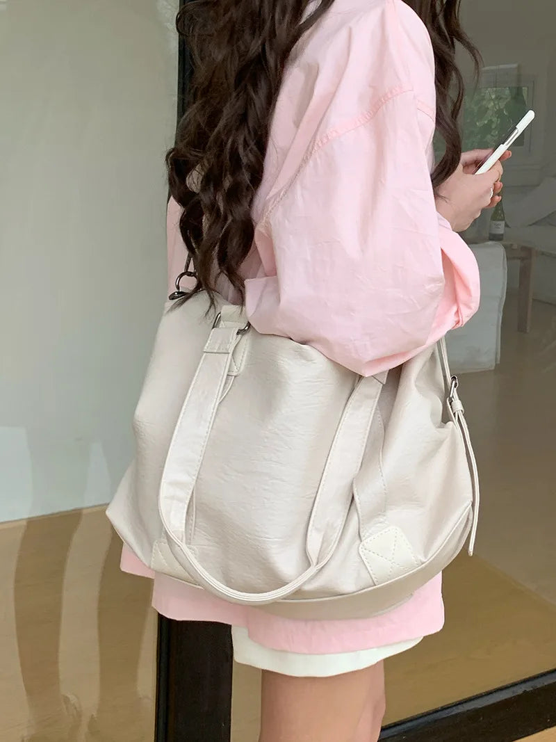 Fashion Tote Bag Leather Women Bag Simplicity Handbag Solid Vintage Shoulder Messenger Bag for Ladies GONZALES ONLINE SHOP