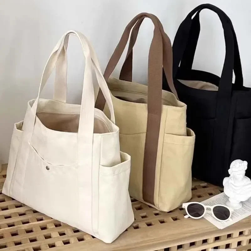 Large Capacity Tote Canvas Bag for Work Outgoing High Appearance Commuting Versatile Art Student Clothing Book Shoulder Bag Bag GONZALES ONLINE SHOP