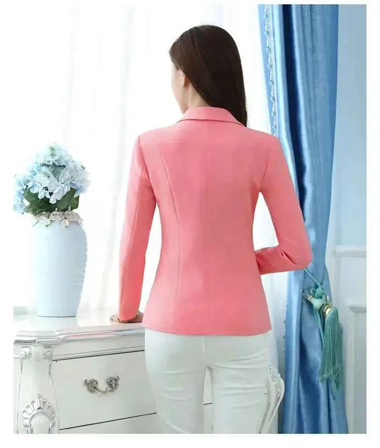 Women Blazer Office Ladies Elegant Outwear Long Sleeve Work Wear Classy Female Pink Suit African Autumn Fashion 2024 New 5XL