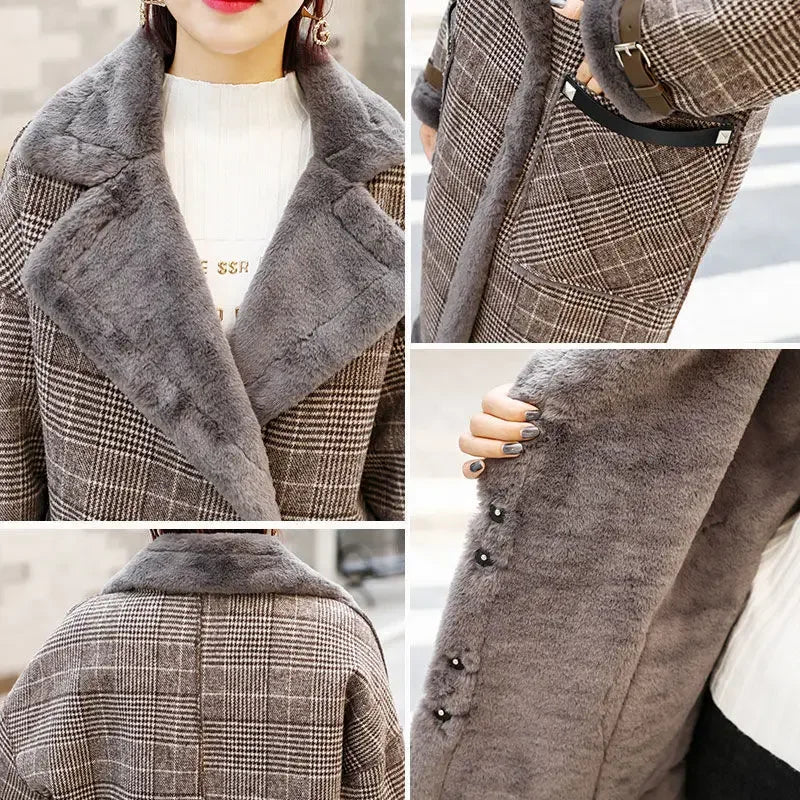 Coat Loose Women Woolen s Elegant Female Korean Chic Casual Long Fashion Warm Overcoat GONZALES ONLINE SHOP