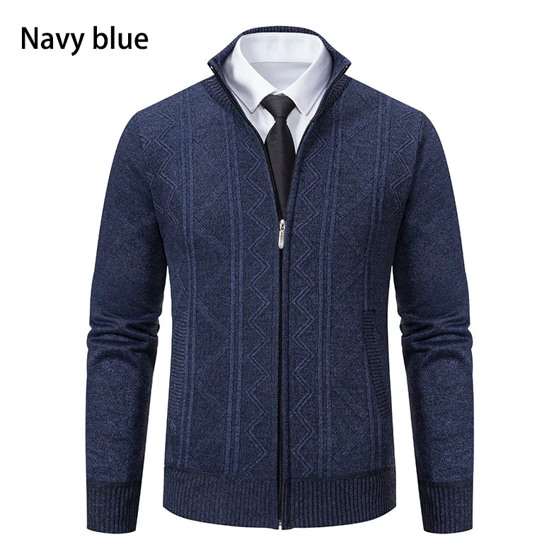 Man Knit Sweater Jacket Fleece Cardigan Amazon Men's Clothes Luxury Brown Jersey Casual Sweatshirts Warm Jumper Korean Coat GONZALES ONLINE SHOP