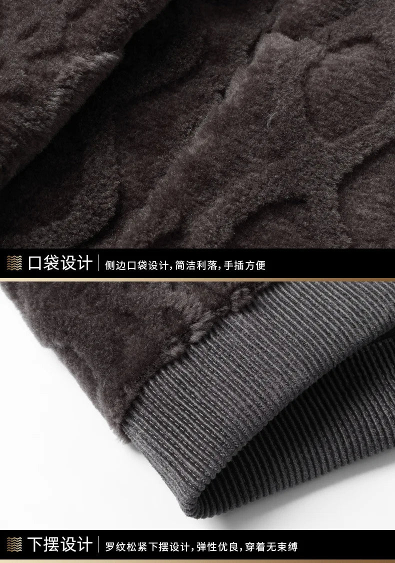 Sheep Fleece Jacket Men's Winter Coat Short Lapel Particle Wool Fur Coats and Jackets for Men Composite Fur Integrated Clothes F GONZALES ONLINE SHOP