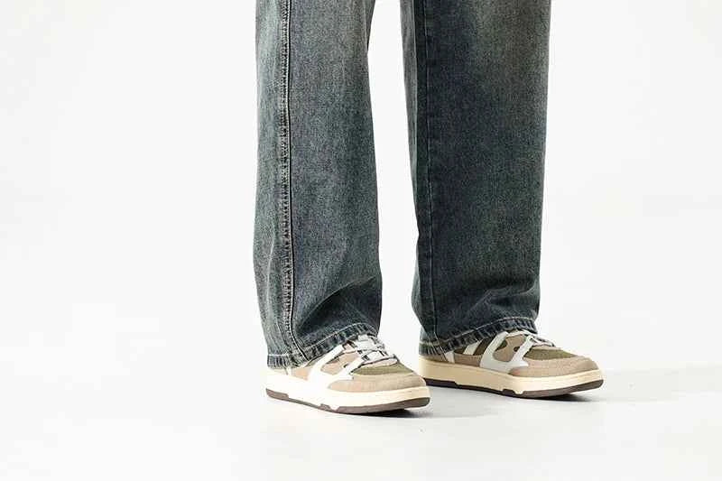 Wide Leg Jeans Men Baggy Pants Summer Straight Cut Loose Retro Blue Denim Pants Streetwear Fashion Pockets Vintage Man Clothes