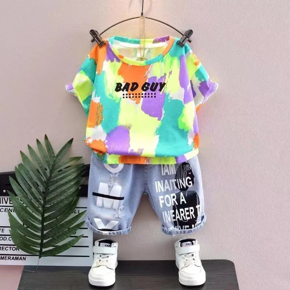 Summer Tracksuit For Boys Set Boy Letter Boy Children Clothing Two piece Set Kids Outfits 2024 New Kids Outfits GONZALES ONLINE SHOP