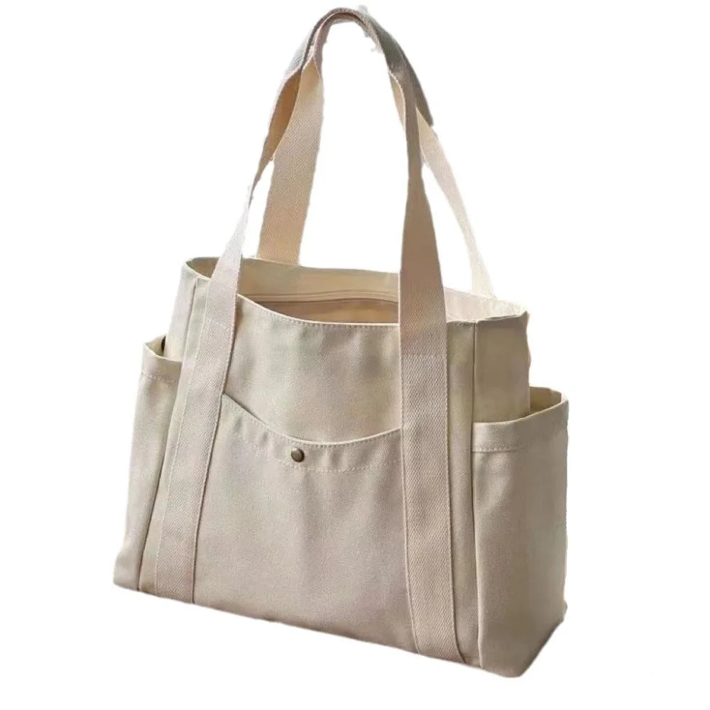 Large Capacity Canvas Tote Bags for Work Commuting Carrying Bag College Style Student Outfit Book Shoulder Bag Shopping Bag GONZALES ONLINE SHOP