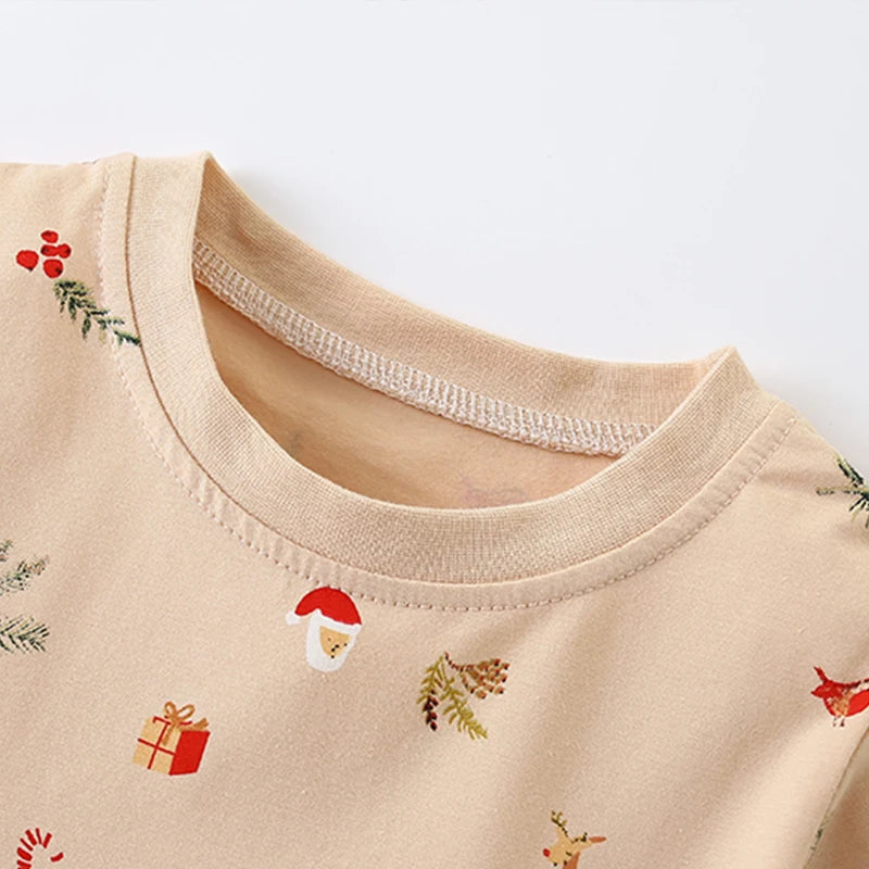 Little maven Kids Clothes Spring Autumn Western Style Baby Girls Long Sleeves Dress Cartoon Christmas Deer Girls Princess Dress GONZALES ONLINE SHOP